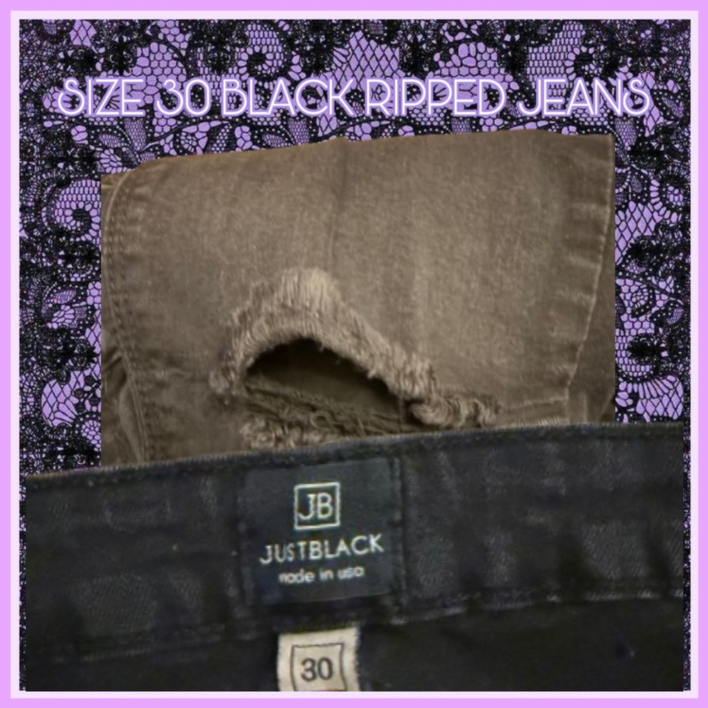 Skinny Just Black Ripped Jeans - Picture 3 of 3